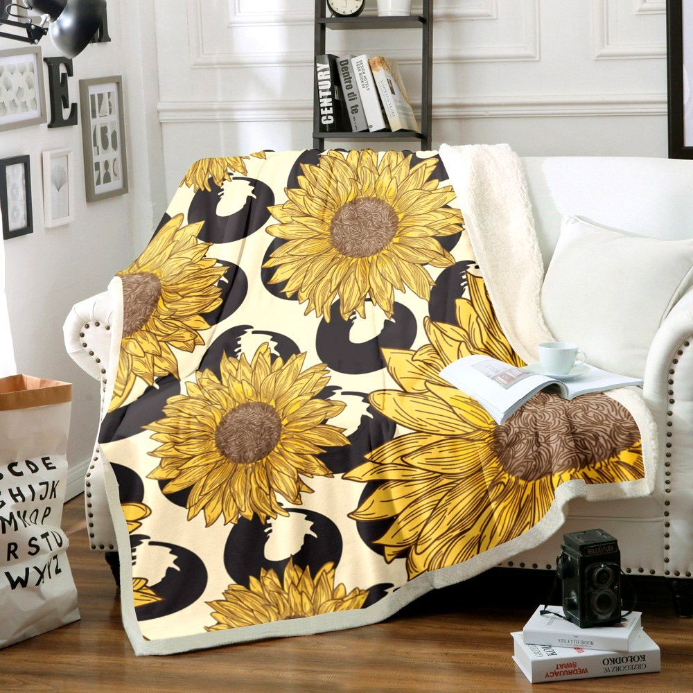 Sunflower Sherpa Fleece Blanket