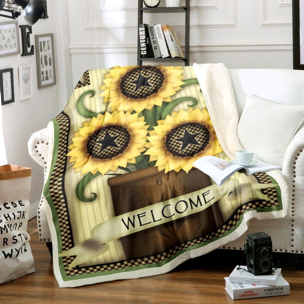 Sunflower Sherpa Fleece Blanket