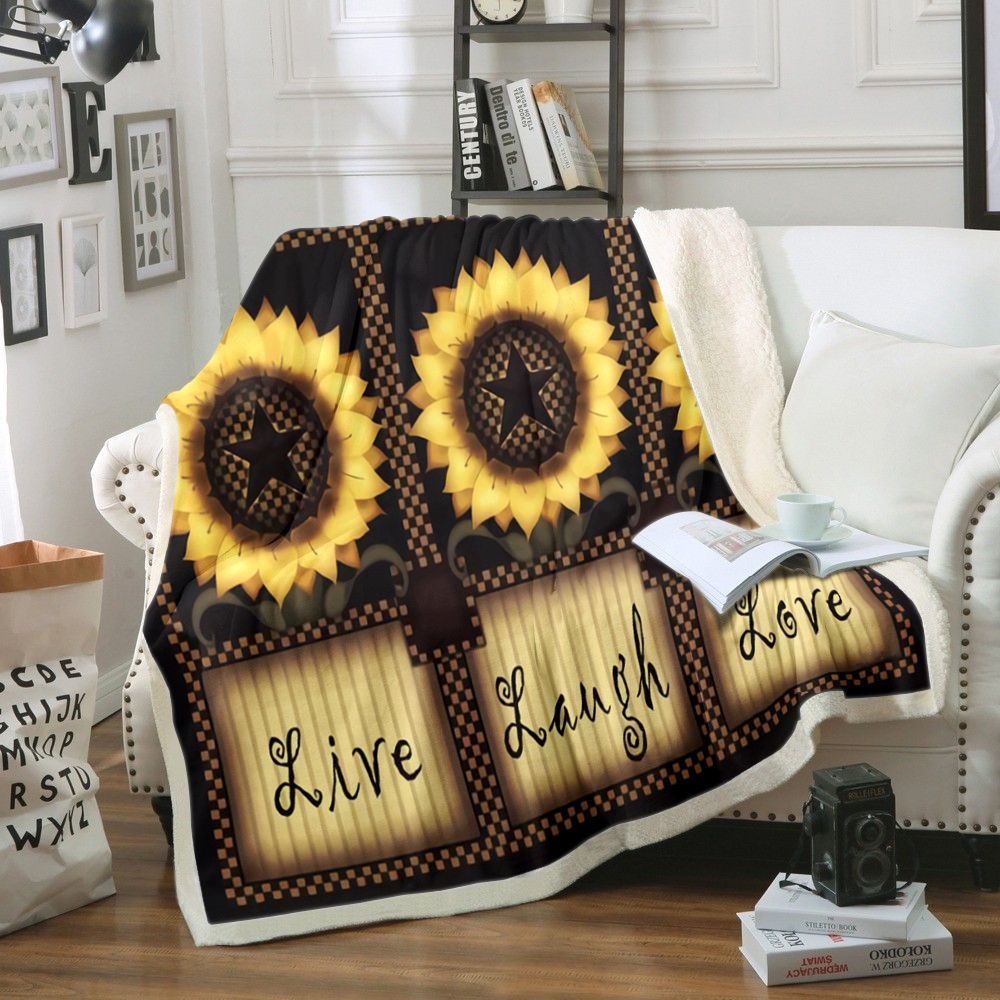 sunflower Sherpa Fleece Blanket