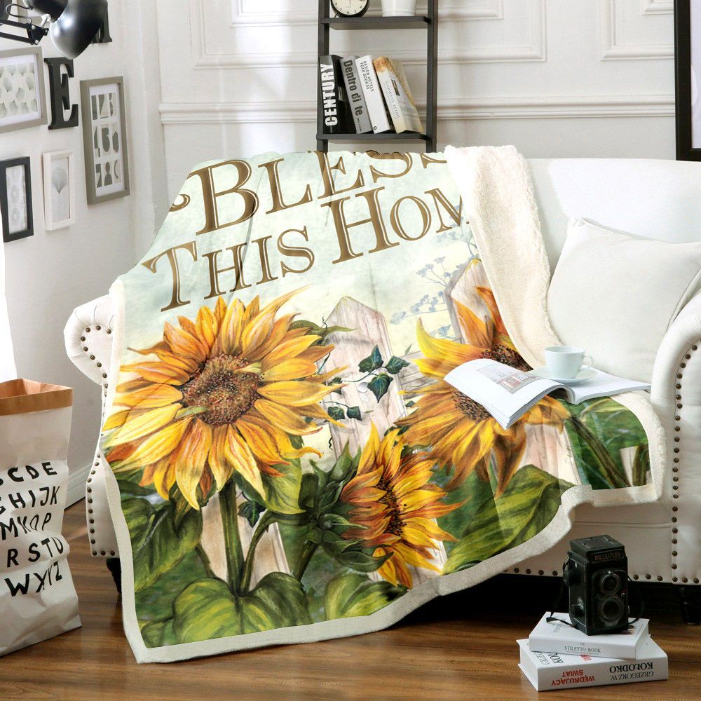 Sunflower Sherpa Fleece Blanket