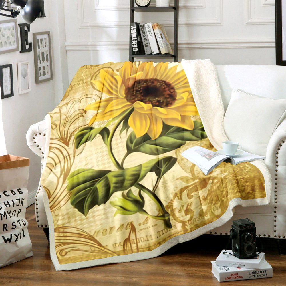 Sunflower Sherpa Fleece Blanket