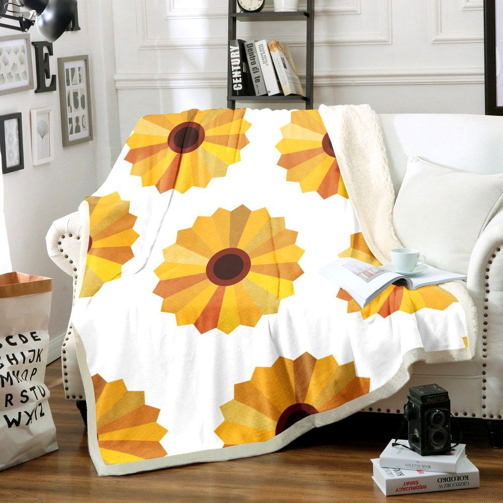 Sunflower Sherpa Fleece Blanket