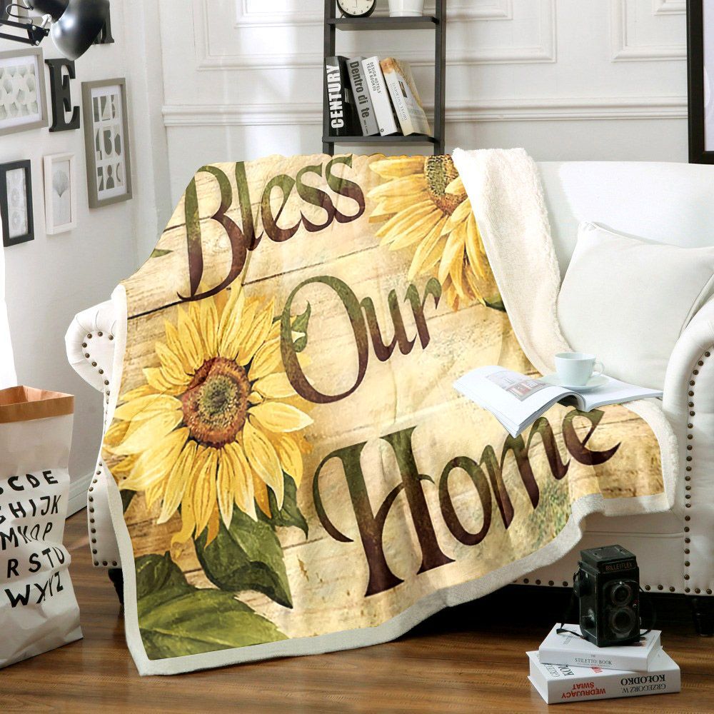 Sunflower Sherpa Fleece Blanket