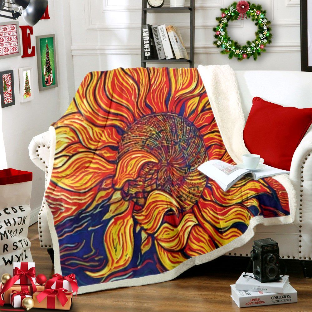 Sunflower Sherpa Fleece Blanket
