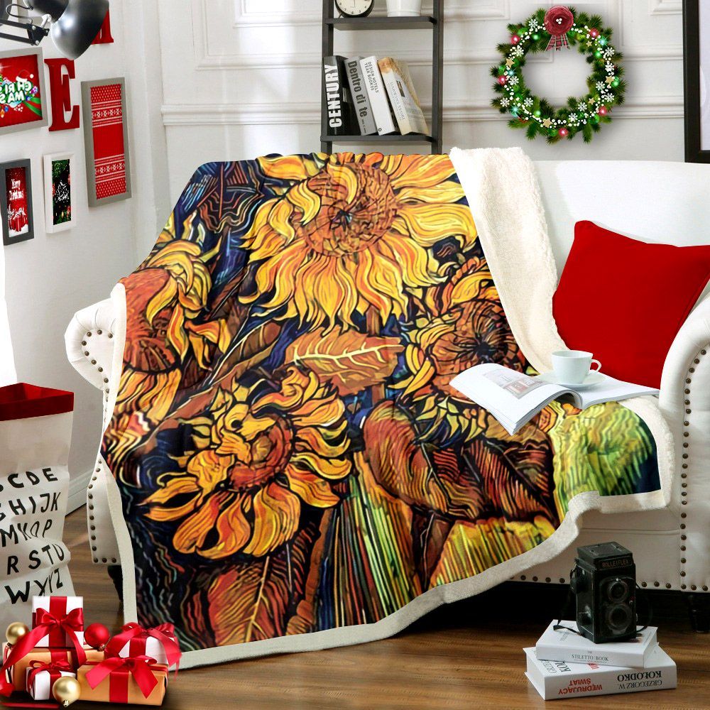 Sunflower Sherpa Fleece Blanket