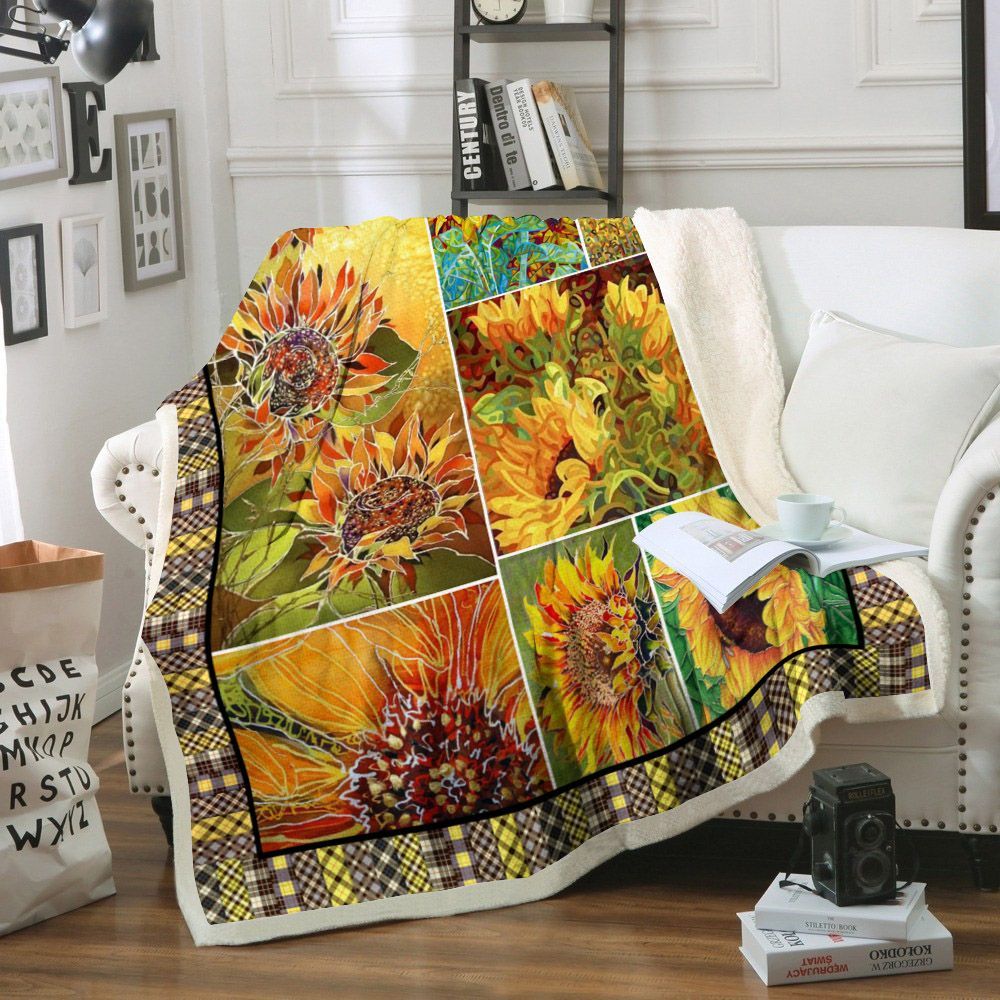 Sunflower Sherpa Fleece Blanket