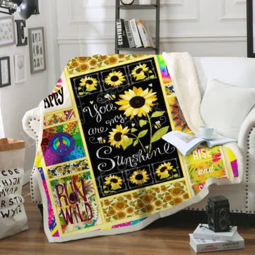 Sunflower Sherpa Fleece Blanket