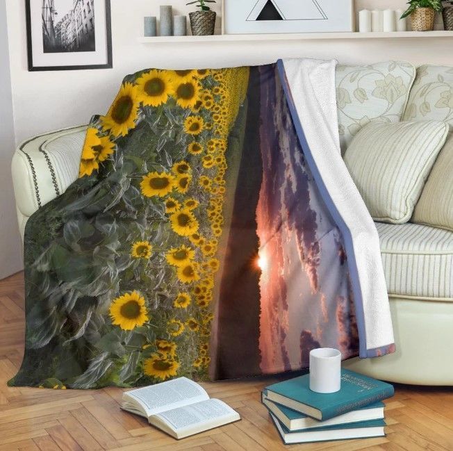 Sunflower Sherpa Fleece Blanket