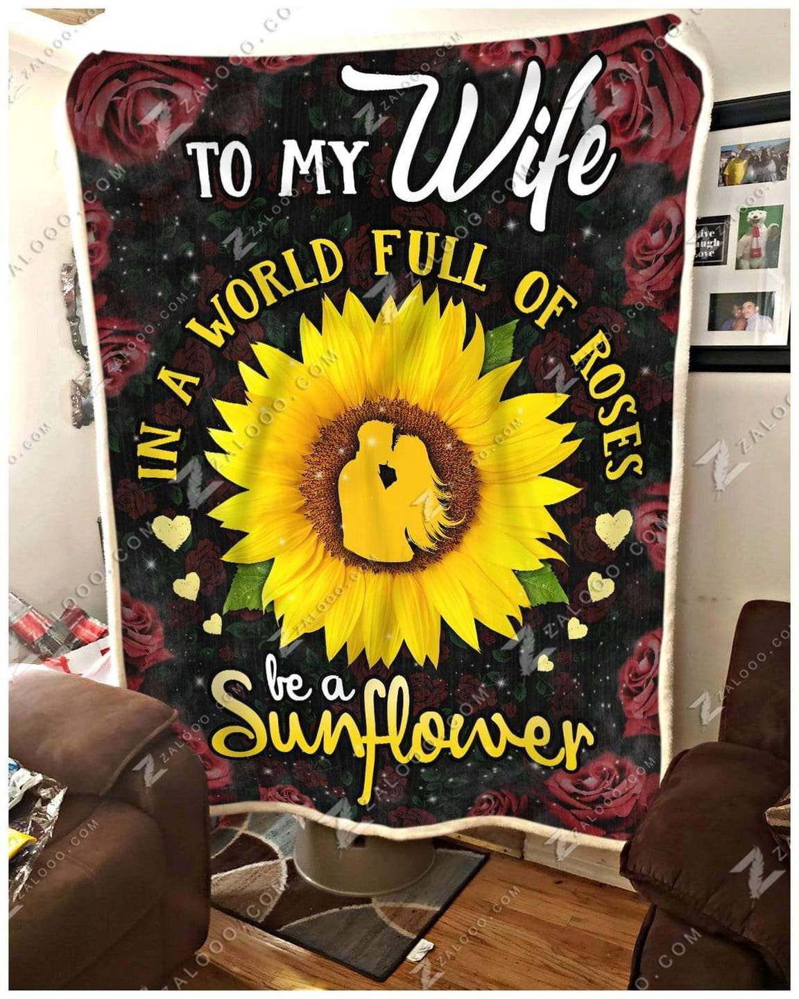 Sunflower Sherpa Fleece Blanket