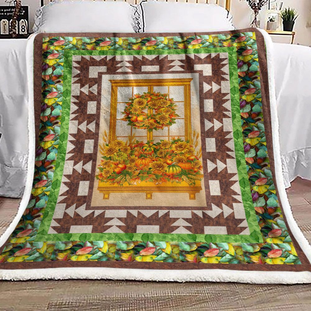 Sunflower Sherpa Fleece Blanket