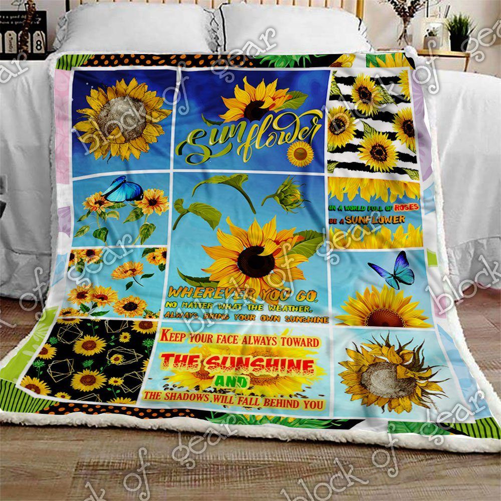 Sunflower Sherpa Fleece Blanket