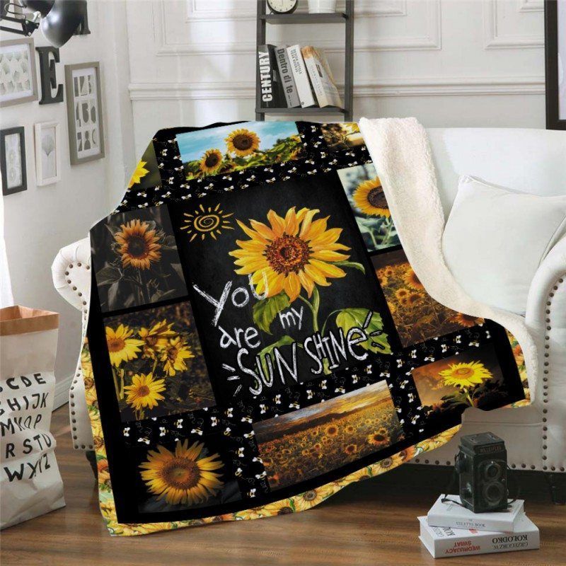 Sunflower Sherpa Fleece Blanket