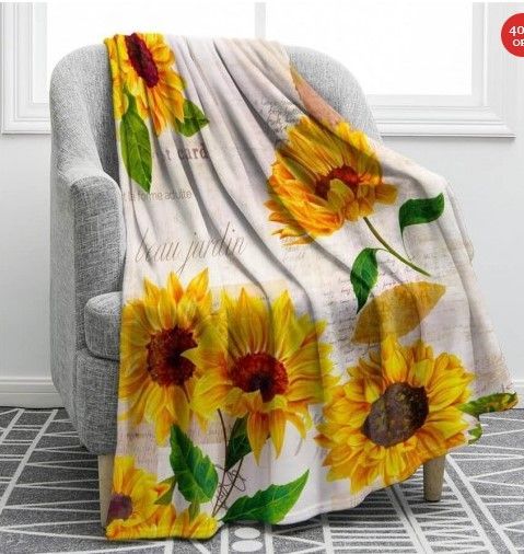 Sunflower Sherpa Fleece Blanket