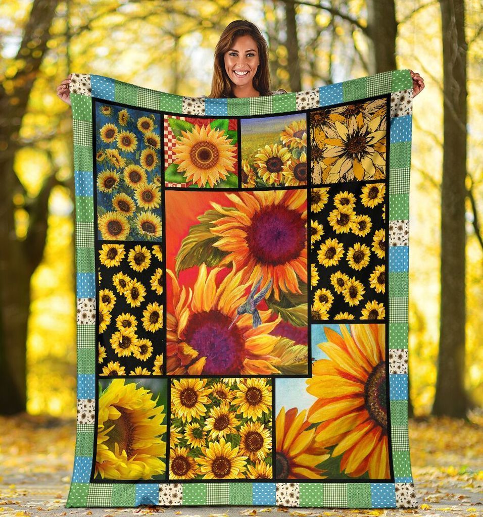 Sunflower Sherpa Fleece Blanket