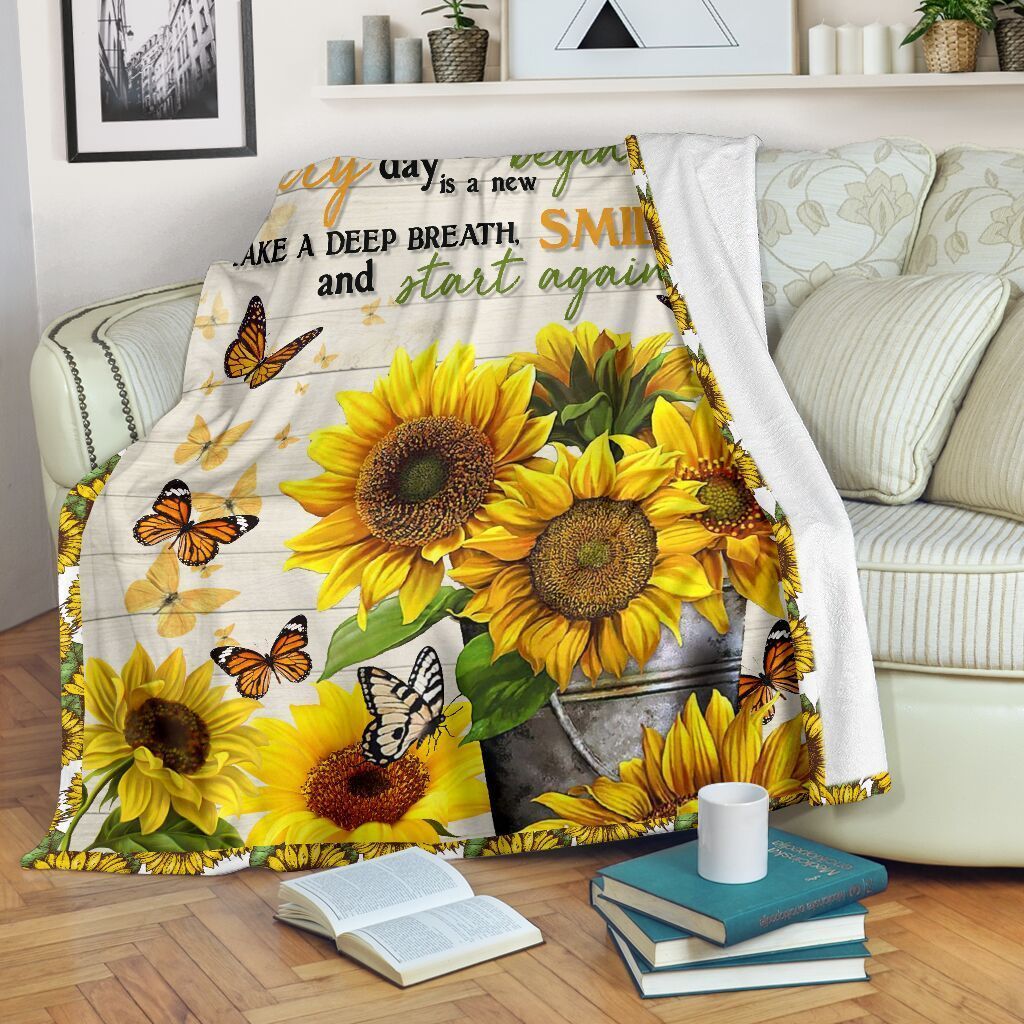 Sunflower Sherpa Fleece Blanket