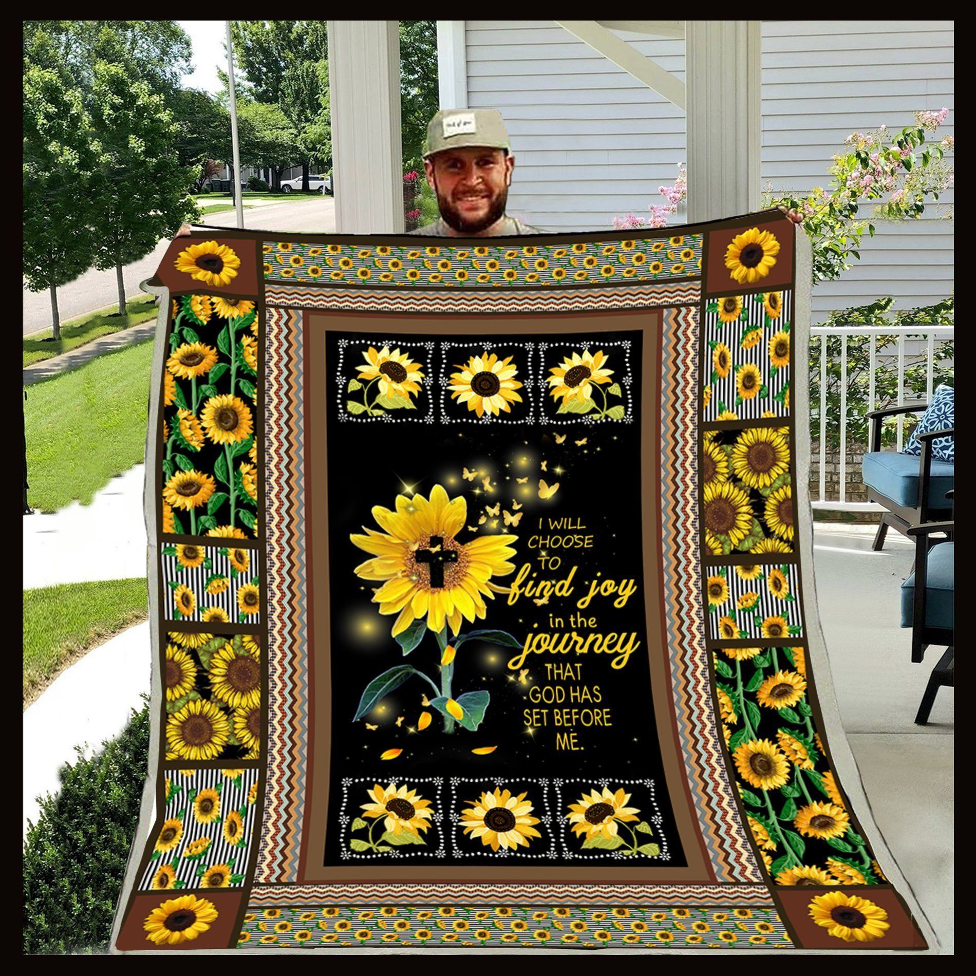 Sunflower Sherpa Fleece Blanket