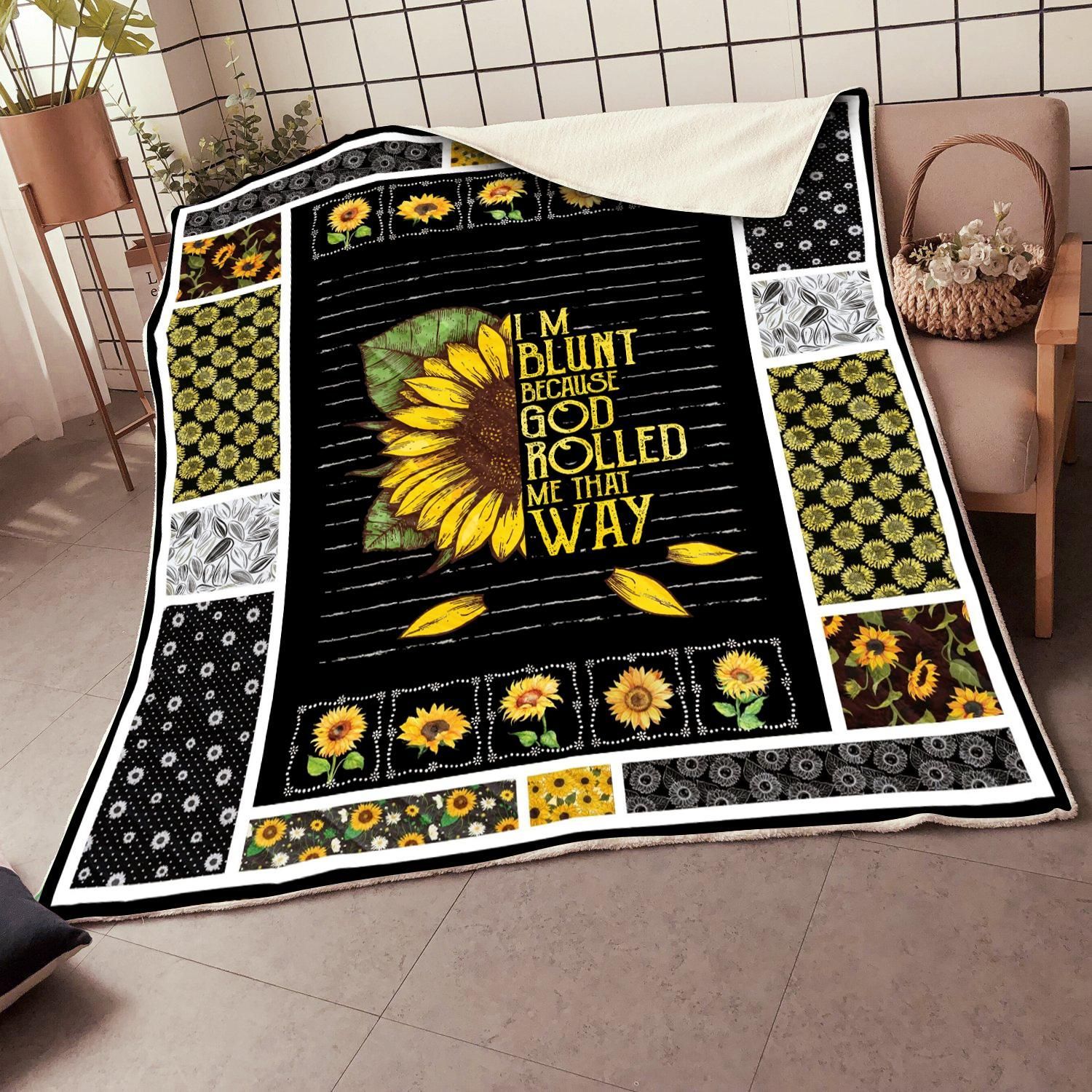 Sunflower Sherpa Fleece Blanket