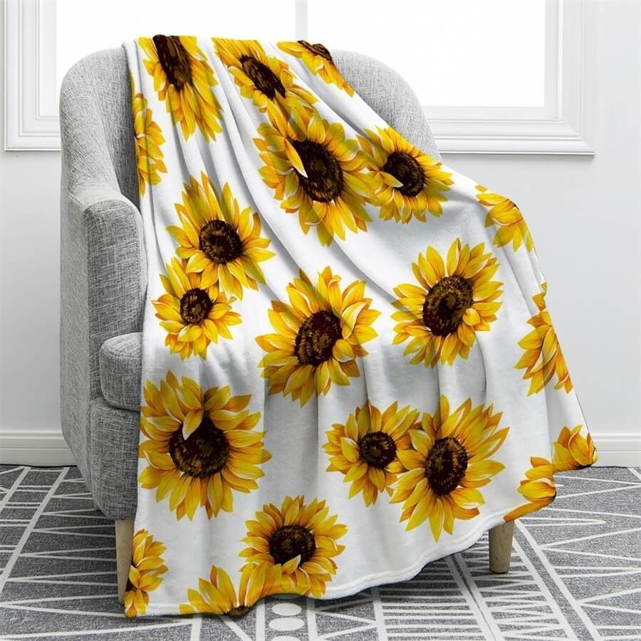 Sunflower Sherpa Fleece Blanket