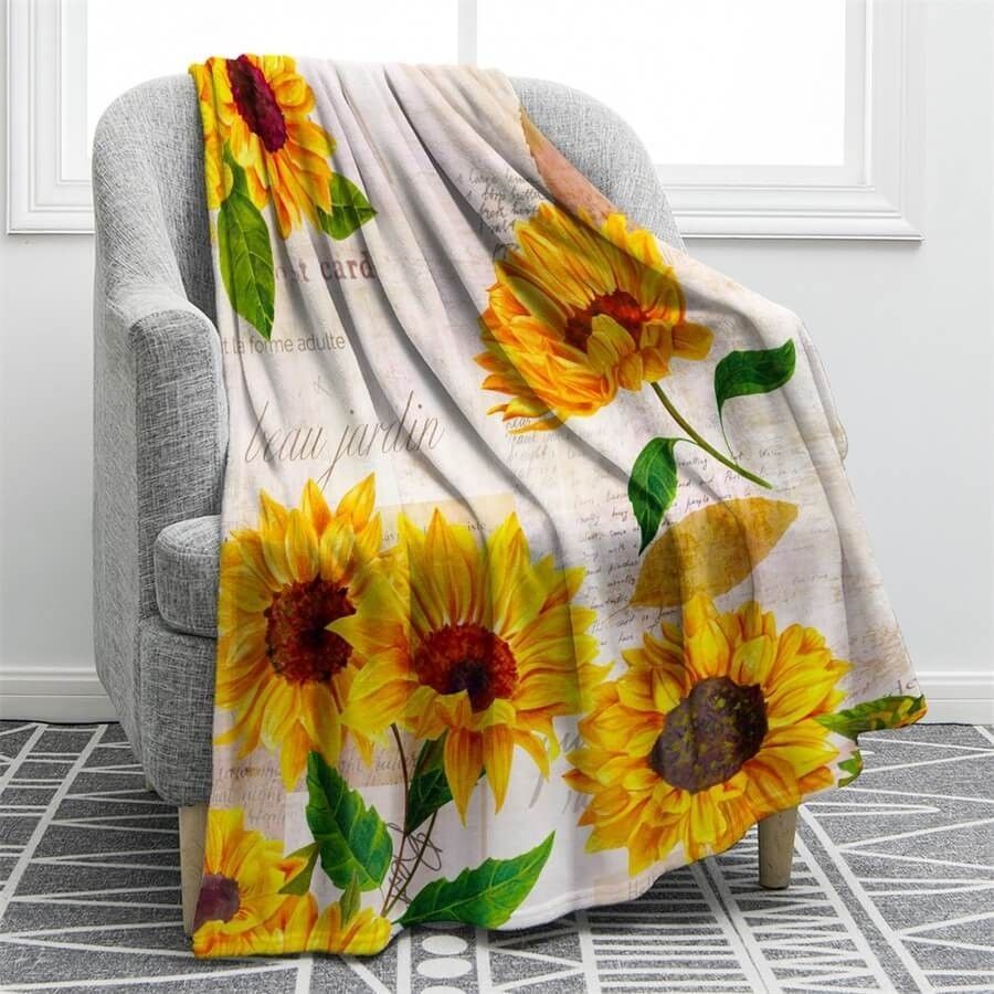 Sunflower Sherpa Fleece Blanket