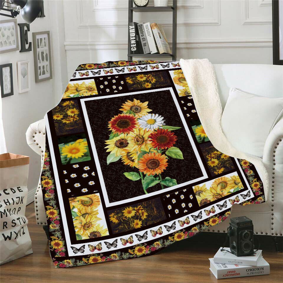 Sunflower Sherpa Fleece Blanket