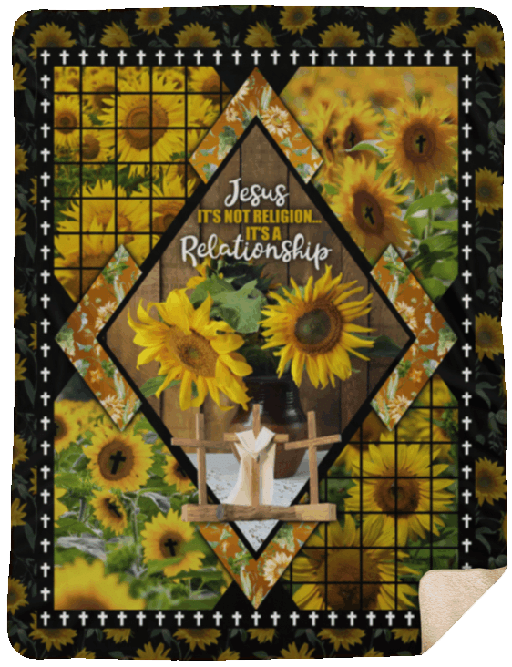 Sunflower Sherpa Fleece Blanket