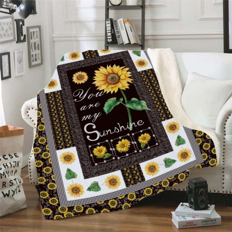 Sunflower Sherpa Fleece Blanket