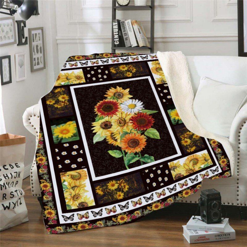 Sunflower Sherpa Fleece Blanket