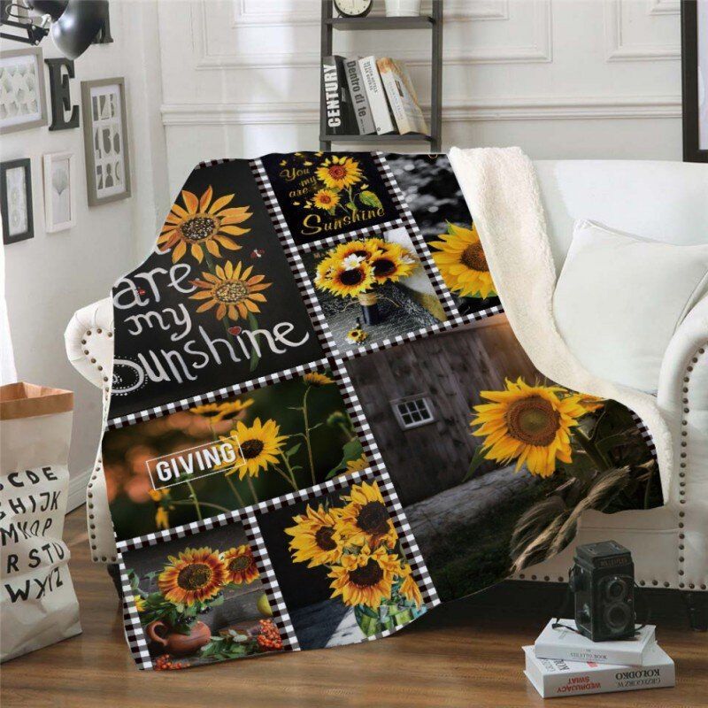 Sunflower Sherpa Fleece Blanket