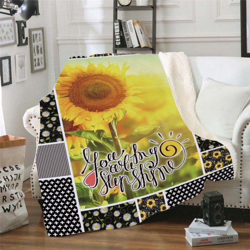 Sunflower Sherpa Fleece Blanket