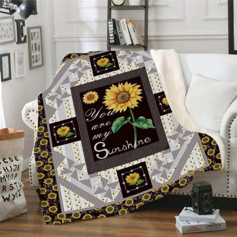 Sunflower Sherpa Fleece Blanket
