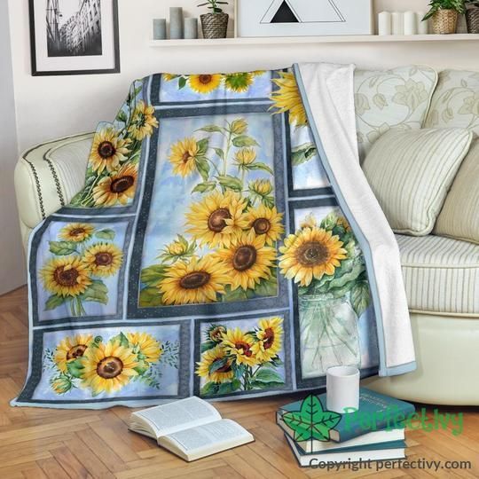 Sunflower Sherpa Fleece Blanket