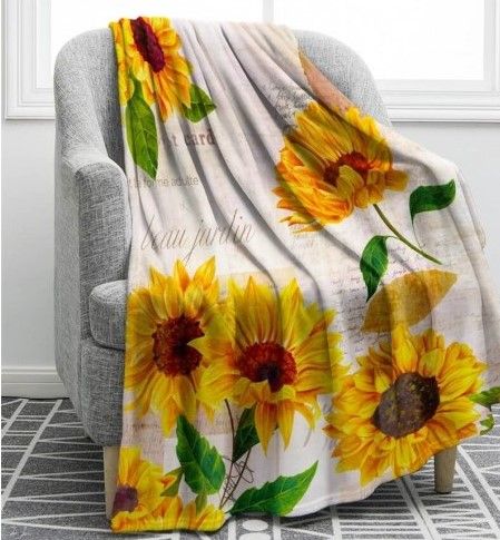 Sunflower Sherpa Fleece Blanket