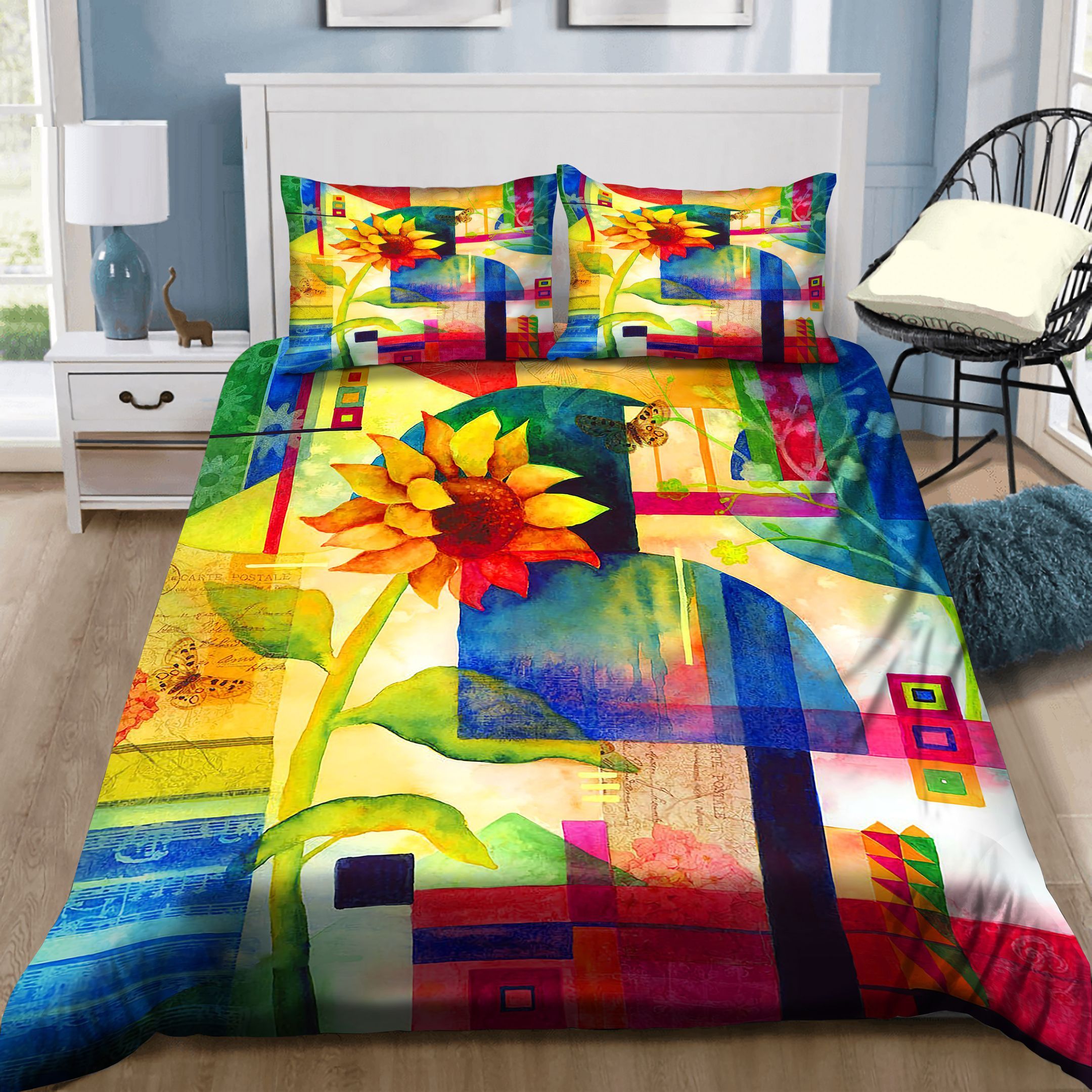 Sunflower Color Picture Bedding Set