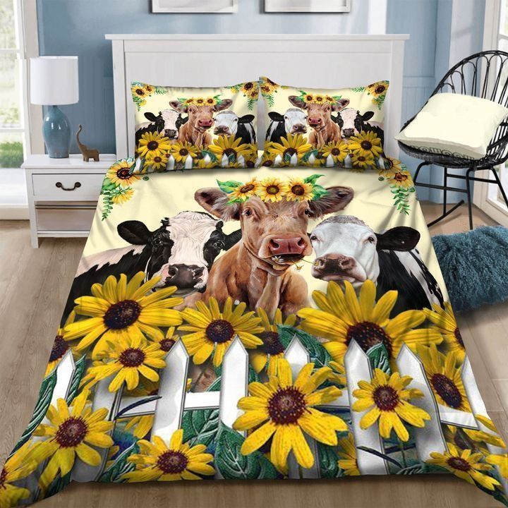 Sunflower Cow Bedding Set