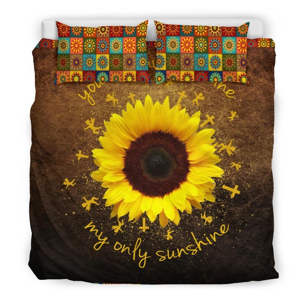 Sunflower Cross Christianity Bedding Set