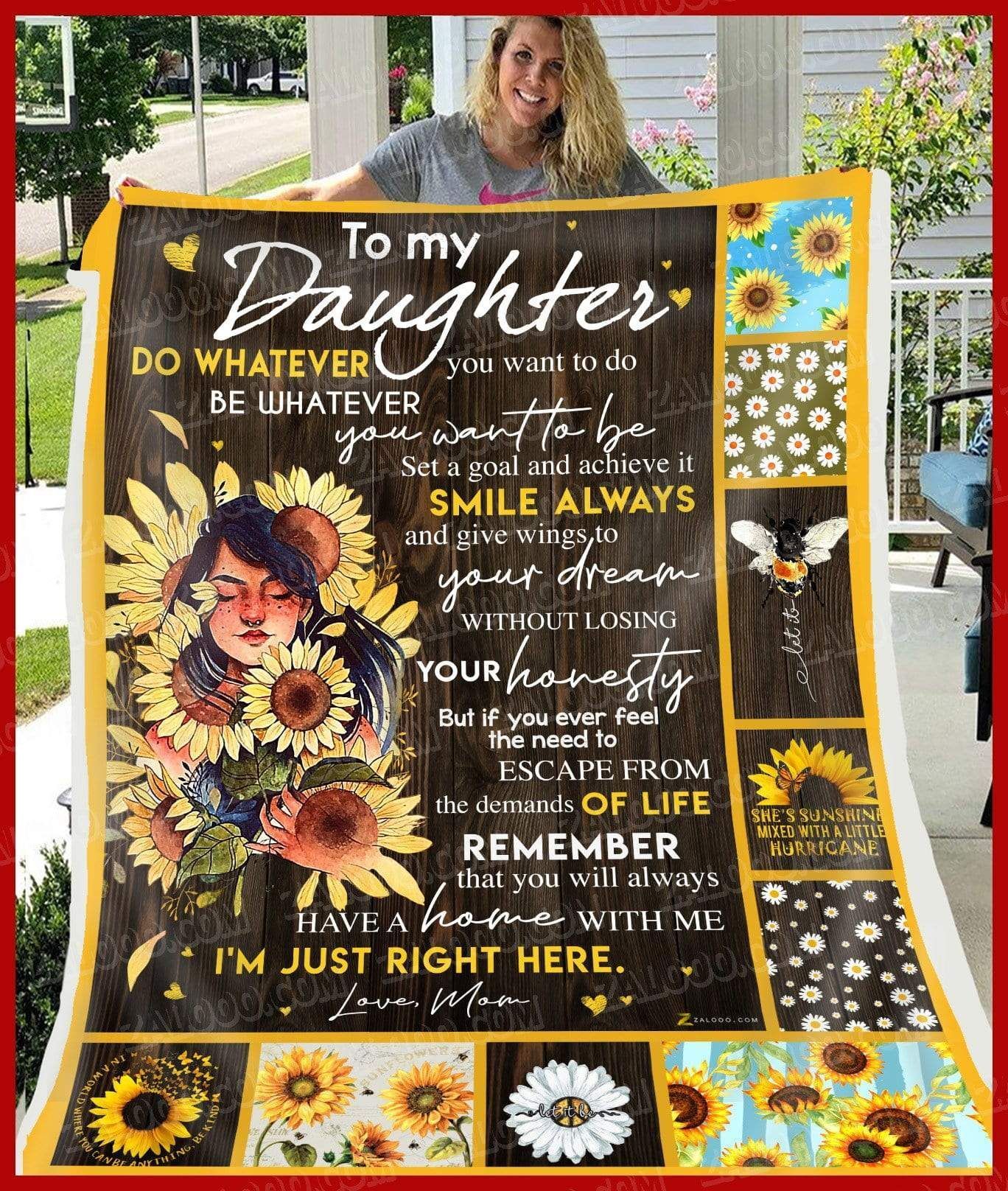 Sunflower Daughter Mom Do Whatever You Want To Do Sherpa Fleece Blanket