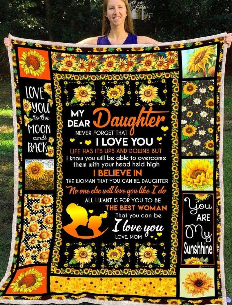 Sunflower Daughter Mom Life Has Its Ups And Downs Sherpa Fleece Blanket