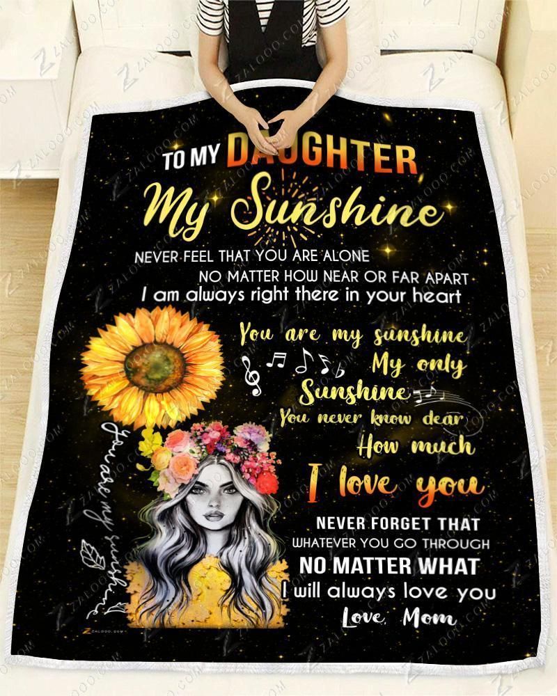 Sunflower Daughter Mom My Only Sunshine Sherpa Fleece Blanket