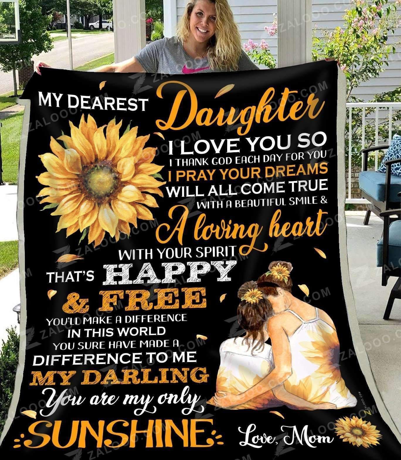 Sunflower Daughter My Only Sunshine Sherpa Fleece Blanket