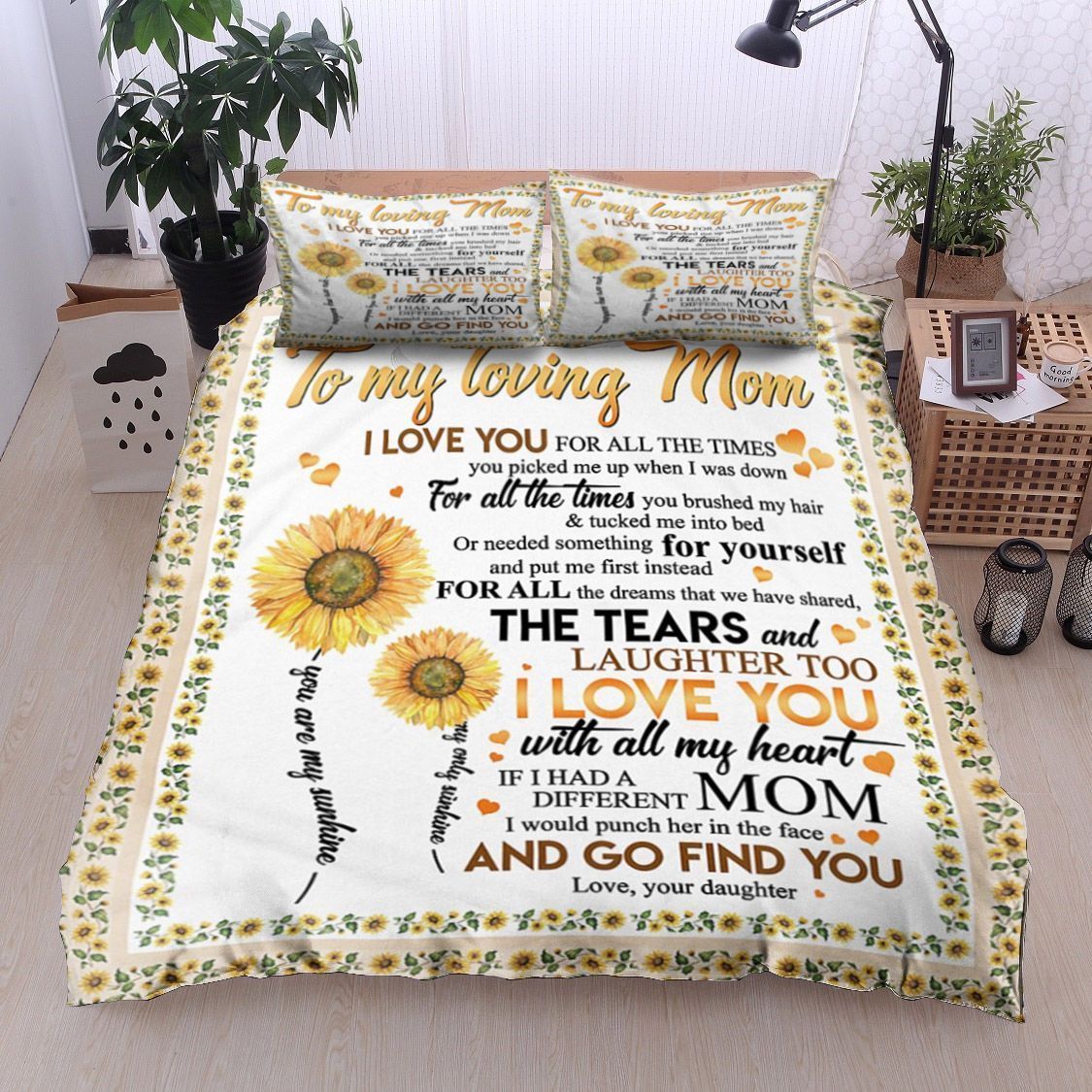 Sunflower Daughter To Mom Bedding Set