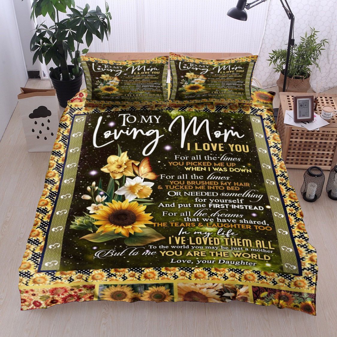 Sunflower Daughter To Mom Bedding Set