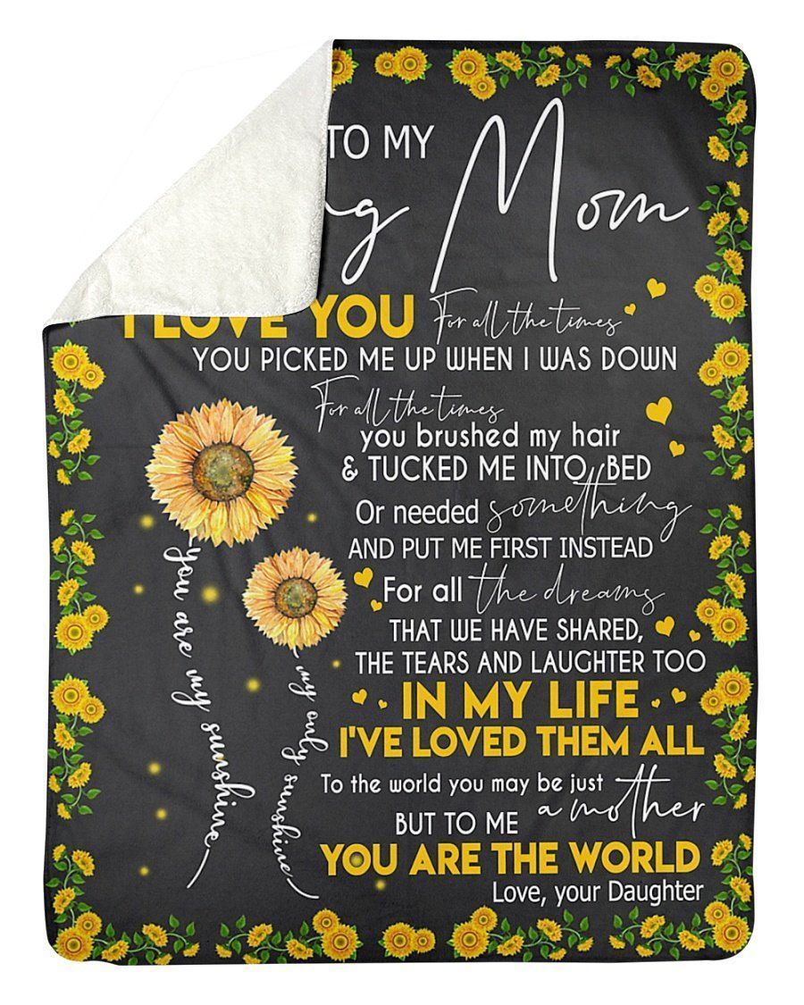 Sunflower Daughter To Mom Sherpa Fleece Blanket