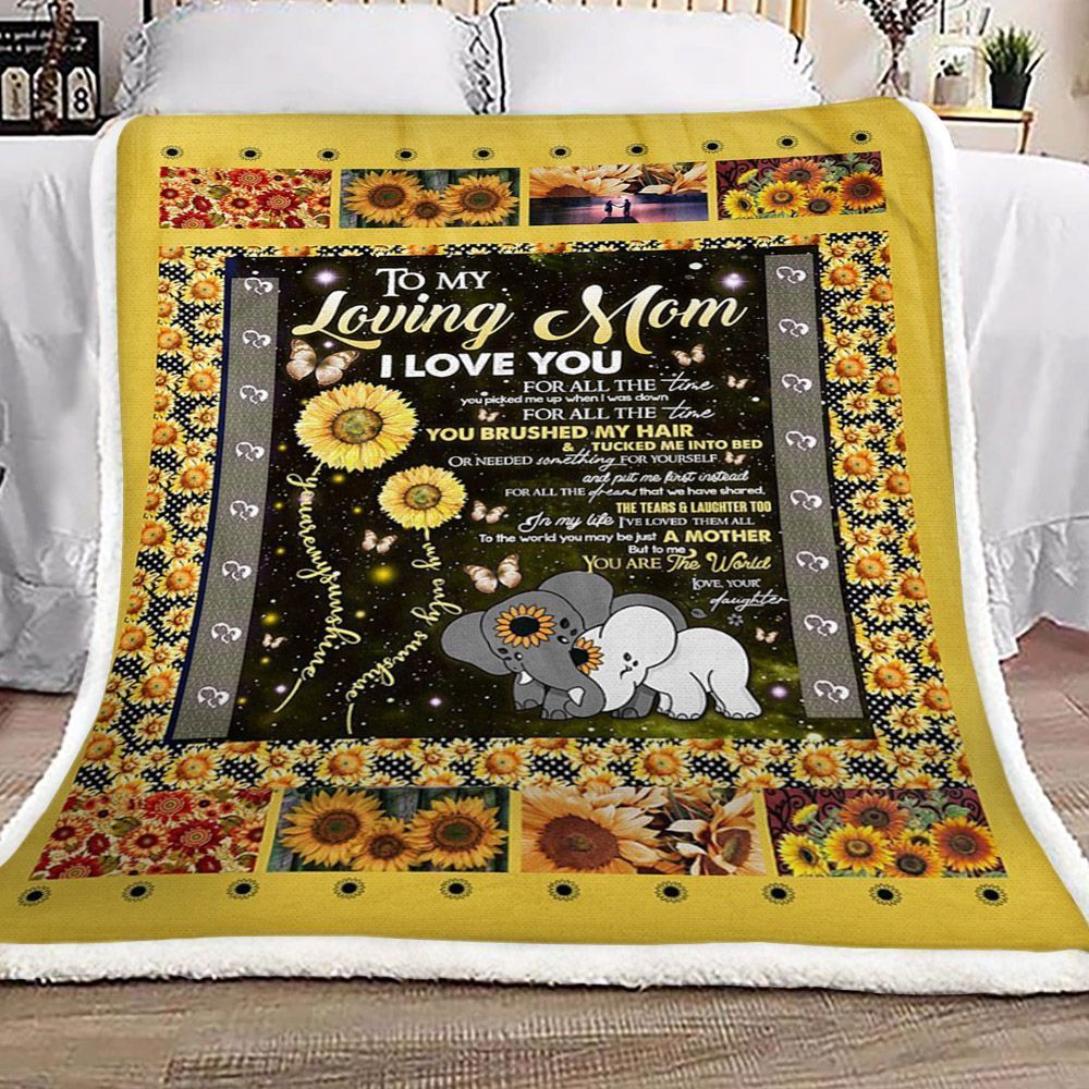 Sunflower Daughter To Mom Sherpa Fleece Blanket