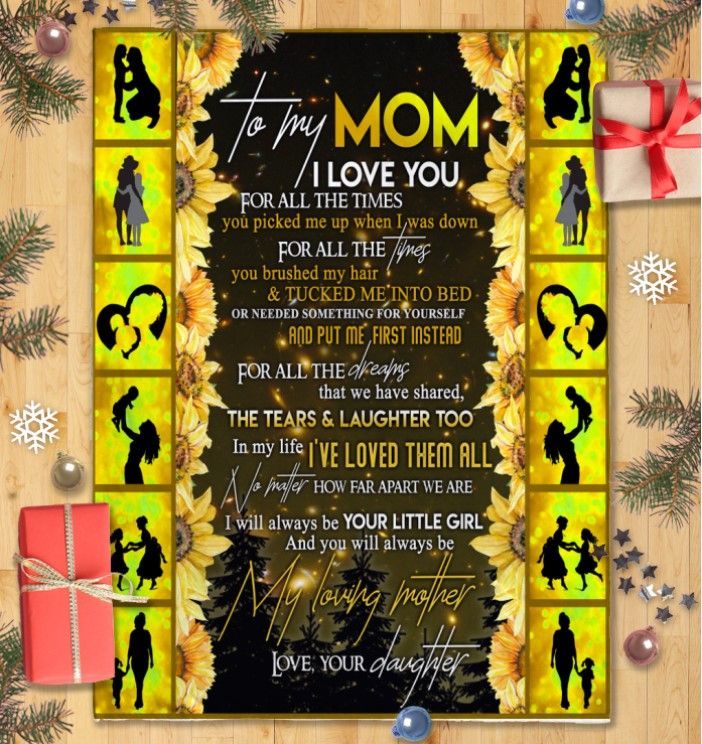 Sunflower Daughter To Mom Sherpa Fleece Blanket