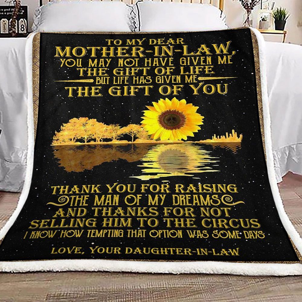 Sunflower Daughter To Mother In Law Sherpa Fleece Blanket