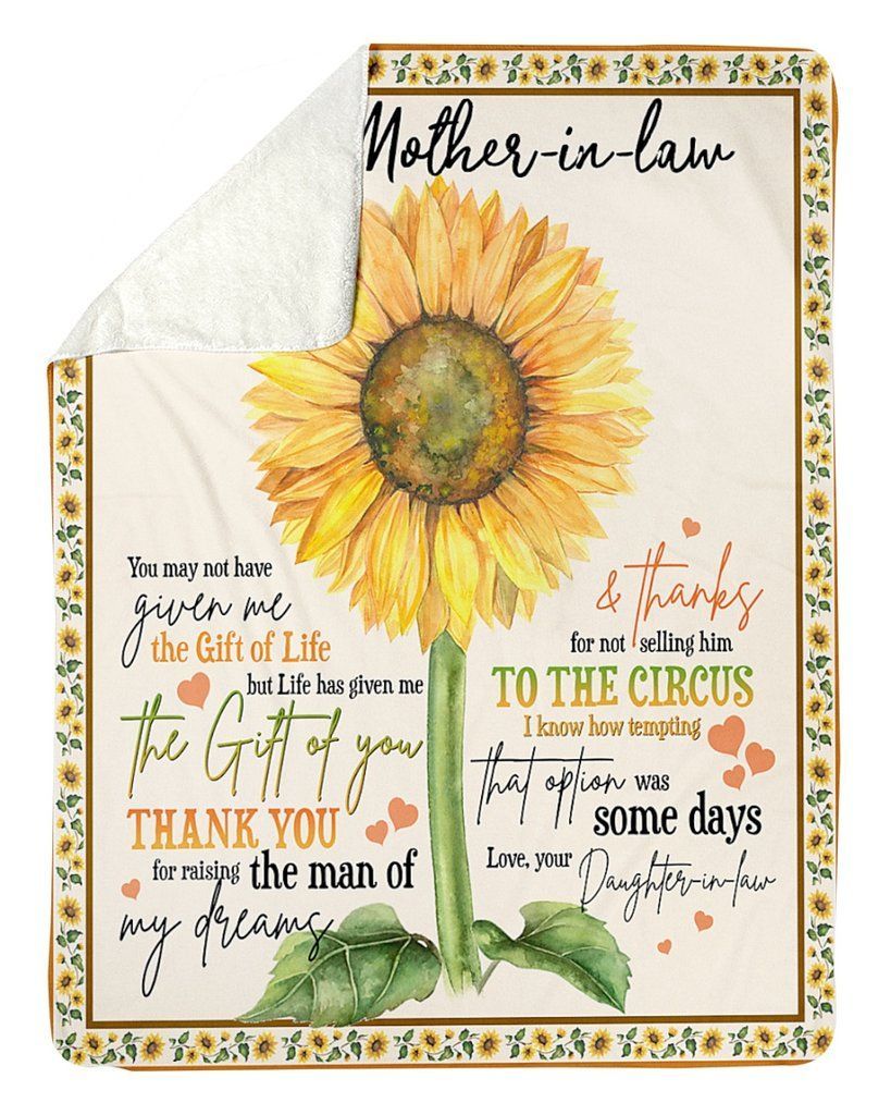 Sunflower Daughter To MotherInLaw Sherpa Fleece Blanket
