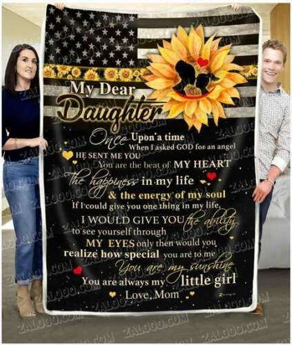 Sunflower Daughter When I Asked God For An Angel Sherpa Fleece Blanket