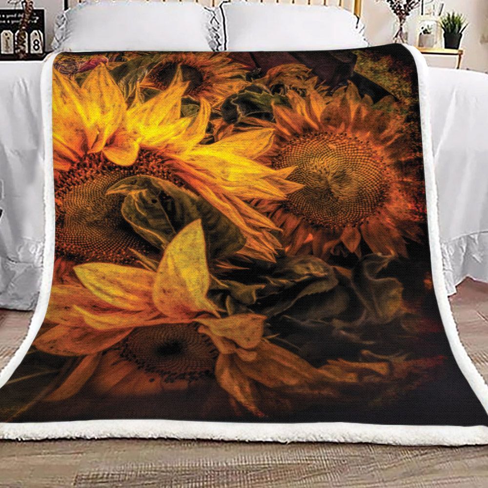 Sunflower Sherpa Fleece Blanket