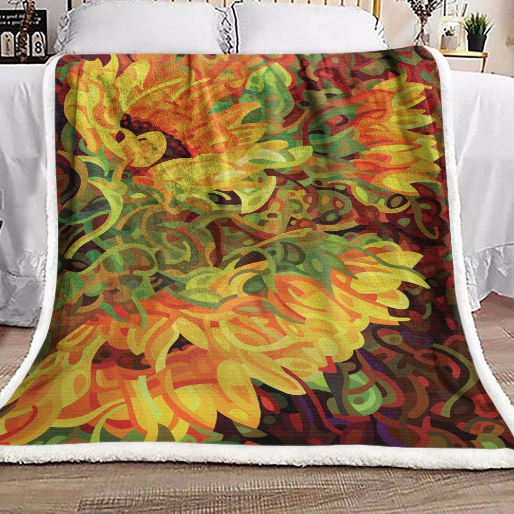 Sunflower Sherpa Fleece Blanket