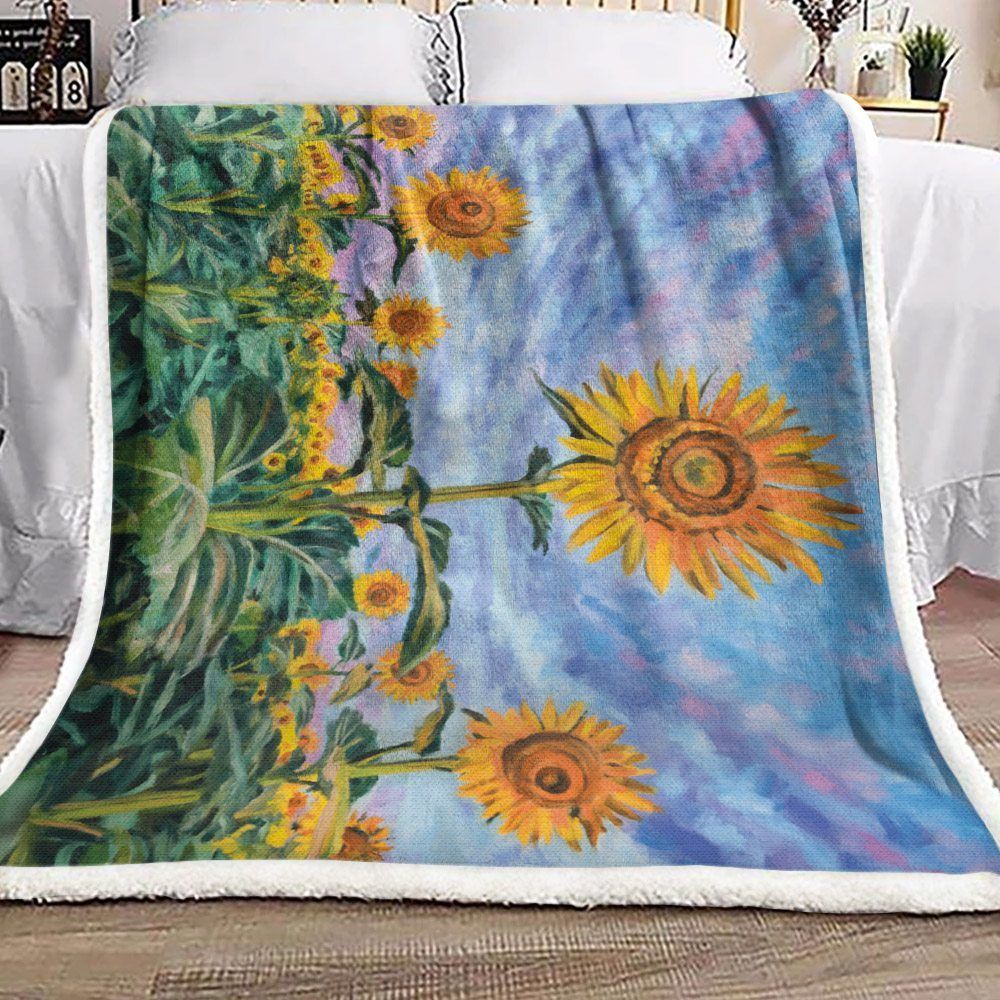 Sunflower Sherpa Fleece Blanket